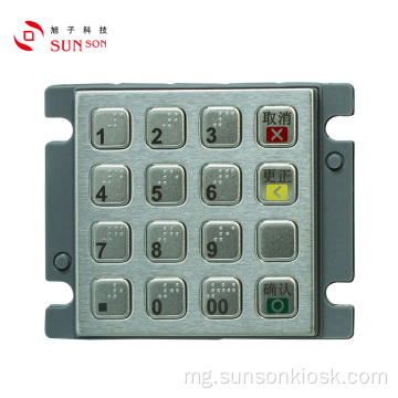 Compact Stainless Steel EMV AES nankatoavina PINpad Encrypted